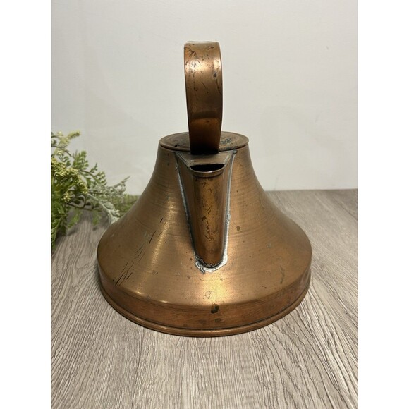 Vintage Copper Teapot Sailing Ship Captains Tea Kettle Coffee Pot Made In USA - Picture 2 of 10